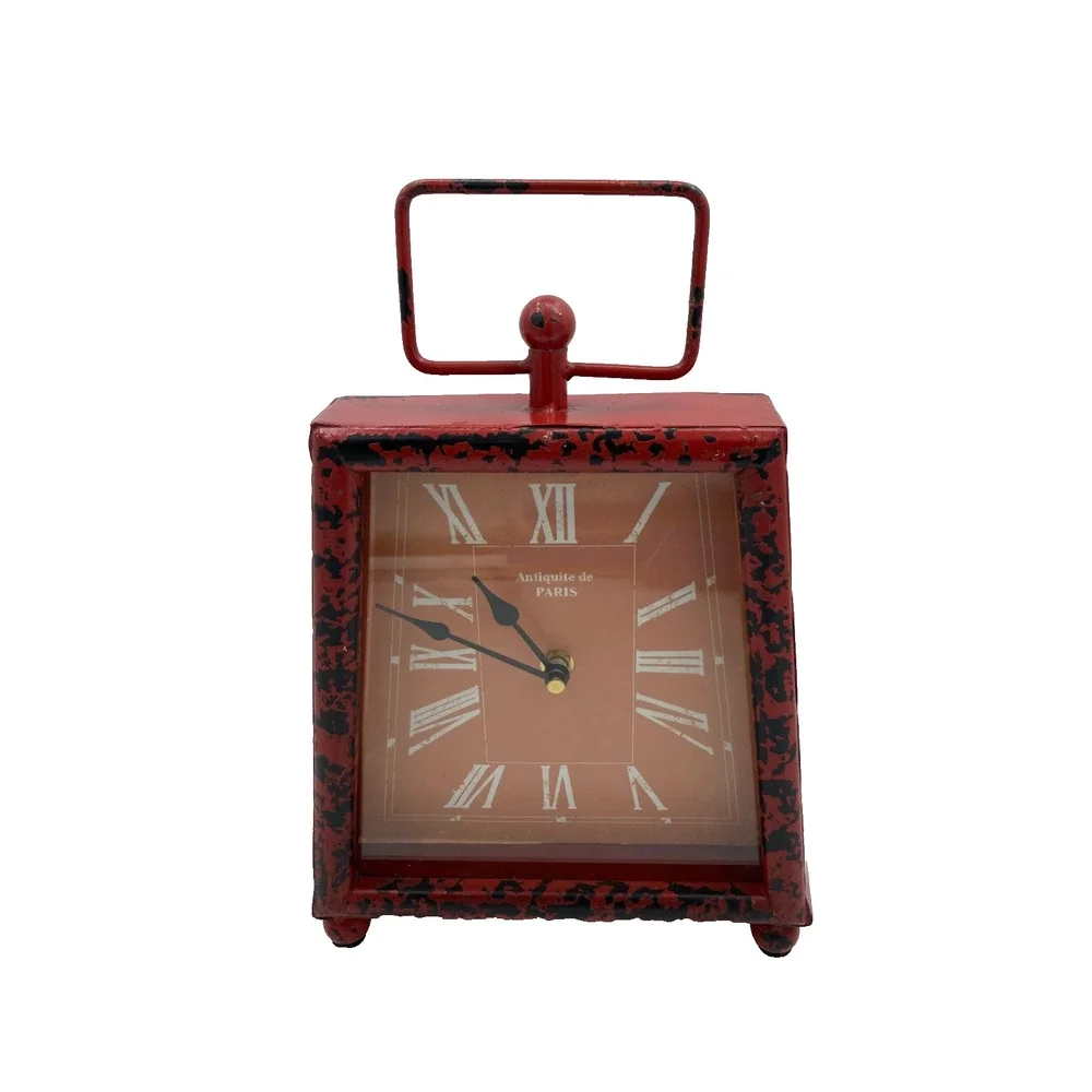 Antique de Paris Heavy Metal Retro‎ Rustic Cowbell Farmhouse CLOCK 12.5